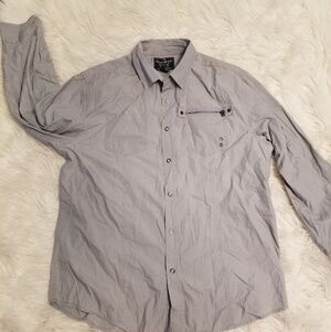 Grey‎ snap front button up